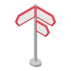 Signpost icon - hand drawn isometric vector illustration.