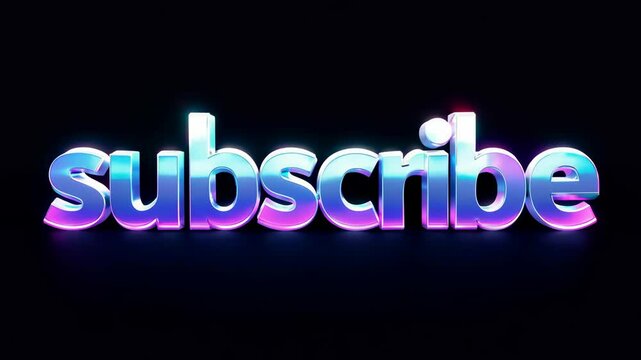 Futuristic silver text with glowing light reflections on a dark black background, enhanced with colorful lighting effects