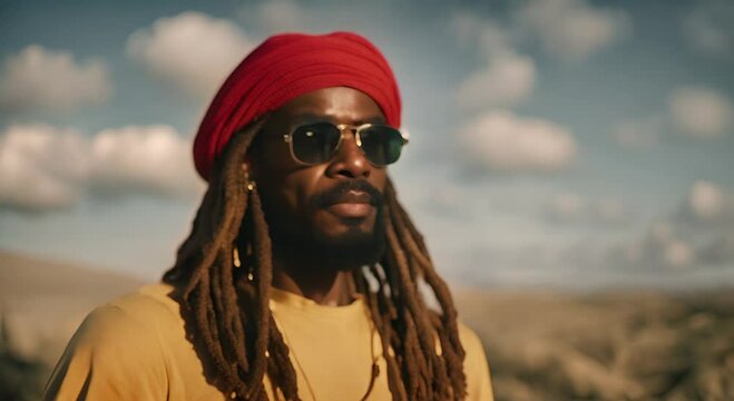 Rastafarian man with dreadlocks.