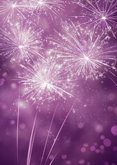 This image captures a stunning array of pink fireworks illuminating the night, set against a rich purple background, creating a vibrant, celebratory atmosphere.