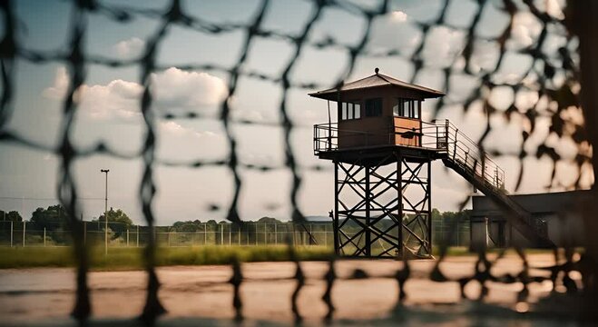 Watchtower of a prison.