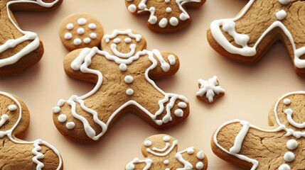 an enchanting pattern featuring gingerbread cookies