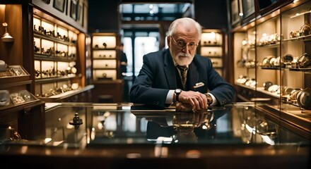 Watchmaker in a watch shop.