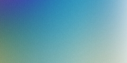 Blue teal and cream color grainy gradient background with noise effect for summer banner poster design