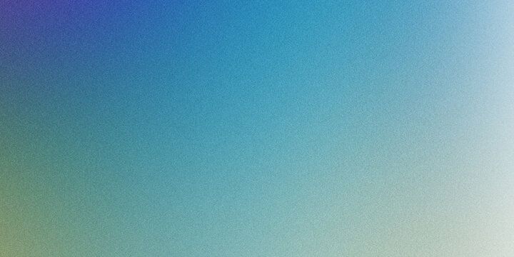 Blue teal and cream color grainy gradient background with noise effect for summer banner poster design