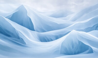 Fototapeta premium Abstract icy formations: delicate layers of ice reflecting subtle winter light in a minimalist design
