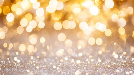 Golden bokeh background with sparkling lights
