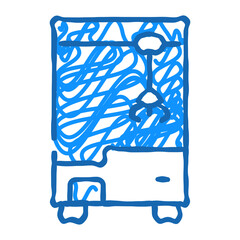 play toy machine with crane doodle icon sketch vector. play toy machine with crane sign. isolated symbol illustration
