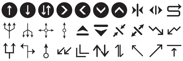 Black arrow vector icon pack