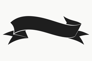 Ribbon silhouette black Vector art illustration