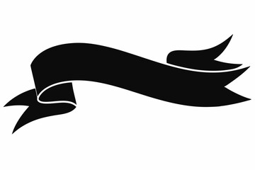 Ribbon silhouette black Vector art illustration