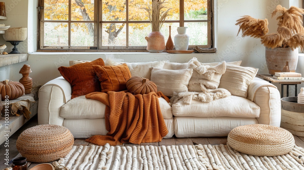 Canvas Prints A living room filled with lots of pillows and blankets