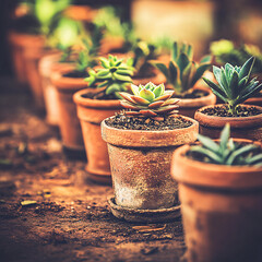 Various potted succulent plants, showcasing their diversity and beauty
