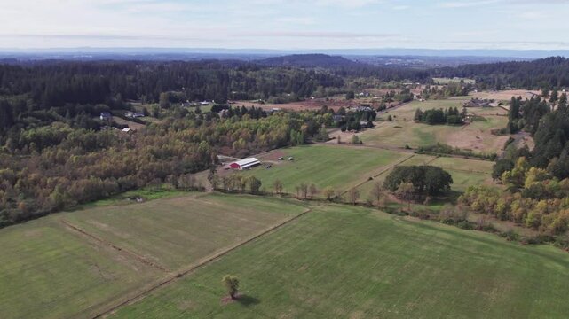 view of a farm from above