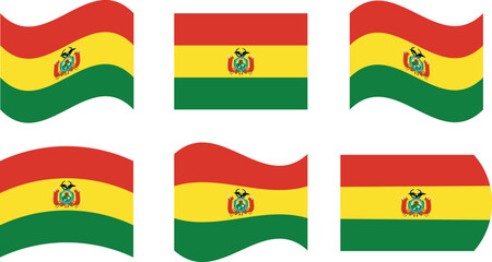 Set of 6 flags of bolivia