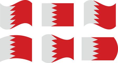 Set of 6 flags of bahrain