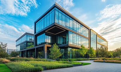 Exterior of modern office building