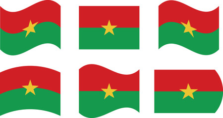 Set of 6 flags of burkina faso