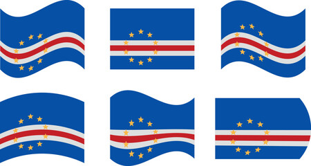 Set of 6 flags of cape verde