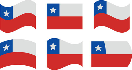 Set of 6 flags of chile