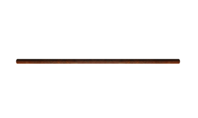 Rusty old metal horizontal peg, pipe. On isolated transparent background.