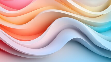 Colorful Abstract Waves in Soft Gradient Tones