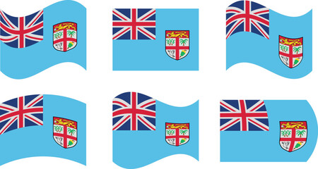 Set of 6 flags of fiji