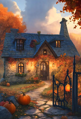 old house in the night