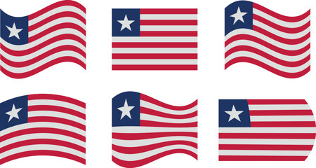 Set of 6 flags of liberia