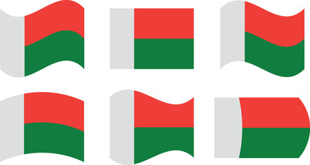 Obraz premium Set of 6 flags of madagascar