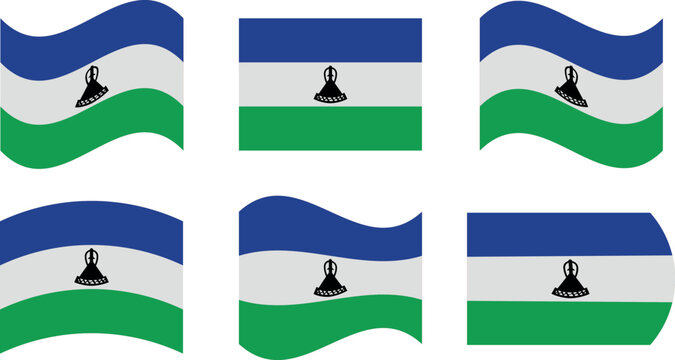 Set of 6 flags of lesoto
