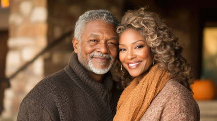 wealthy rich african american black family older couple are having thanks giving dinner at home 
