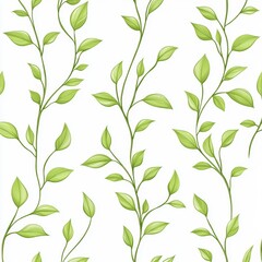 Fototapeta premium An elegant thin branch of a tree with leaves. An elegant Seamless Floral Background, Wallpaper.