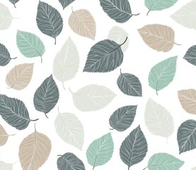 Obraz premium Green leaves seamless pattern. Abstract grid background. Geometric texture.