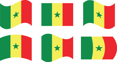 Set of 6 flags of senegal