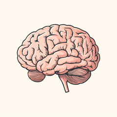 Structure of human brain schematic flat Illustration