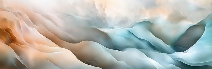 Obraz premium Elegant abstract waves illustration with dark gray, teal blue, and light slate gray colors