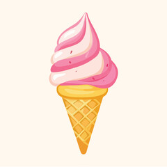 Ice cream clip art Flat illustration