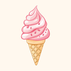 Ice cream clip art Flat illustration