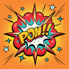 POW Comic pop art explosion cartoon vector design.