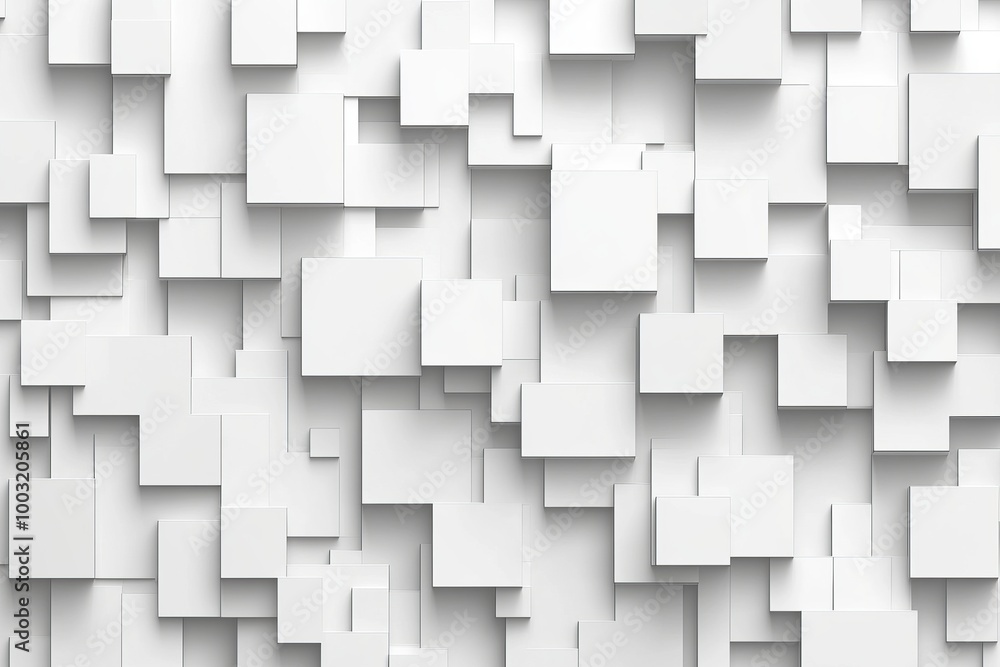 Poster light gray abstract seamless geometric pattern. realistic 3d cubes cut from white paper. texture wit