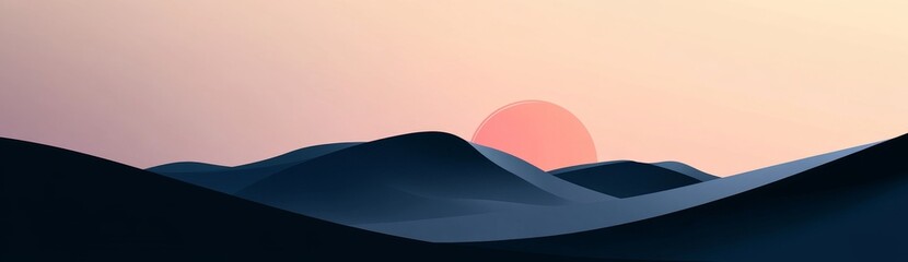 Widescreen Japanese background with pink marble texture. Abstract template with thin geometric lines. Design of a mountainous layout in pastel gentle colors.