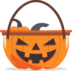 Halloween Pumpkin Jack'O Lantern Flat Vector Icon