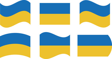 Obraz premium Set of 6 flags of ukraine