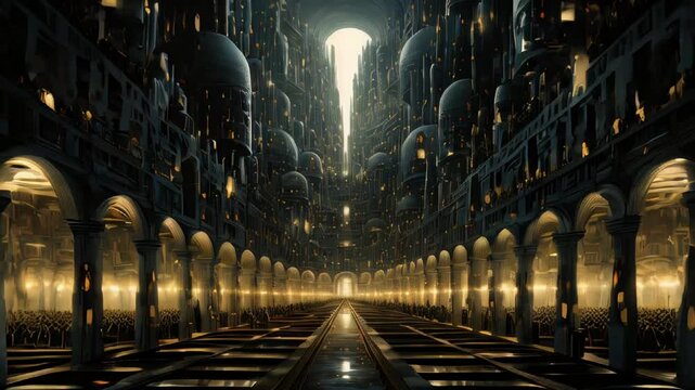 Empty unreal disturbing space, insanity concept
