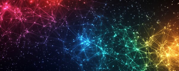 The background has a triangle shape pattern with an abstract geometric background