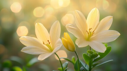 Naklejka premium HD 8K wallpaper with flowers in the forest