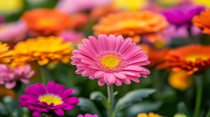 Obraz premium Stock photograph of red and yellow flowers in HD 8K