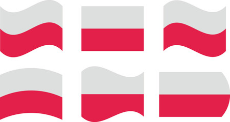 Set of 6 flags of poland