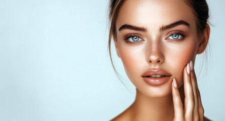 Fototapeta premium Fresh Young Woman with Clean Skin 